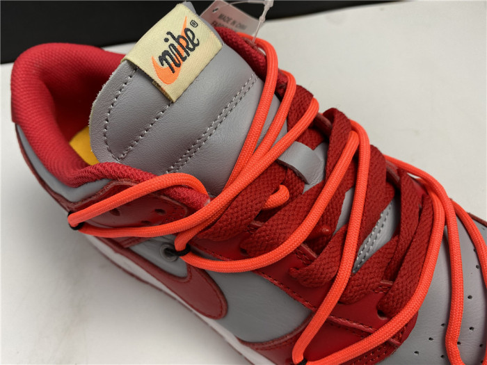 nike dunk low off-white university red - ct0856-600