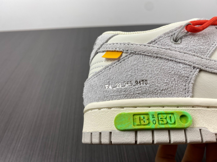 nike dunk low off-white lot 13 of 50 dj0950-110