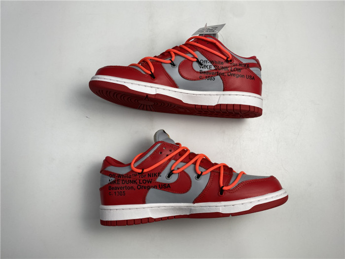 nike dunk low off-white university red - ct0856-600