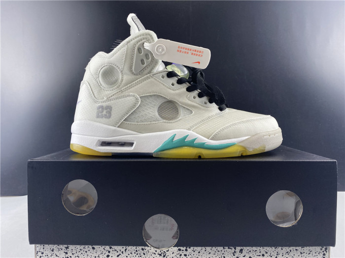 off white air jordan 5 sp grey green - ct8480-105