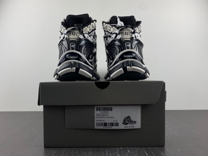 Ba*len*cia*ga runner high sneakers white black white 677403w3rb29010h