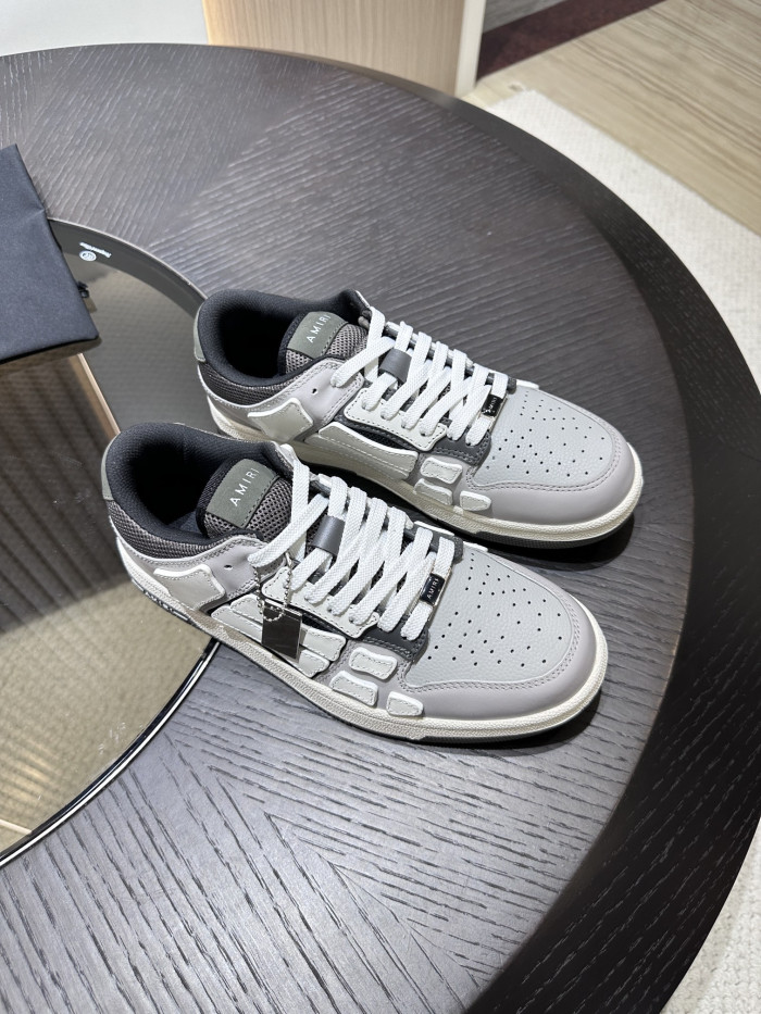 amiri skeleton low-skel top sneakers grey black