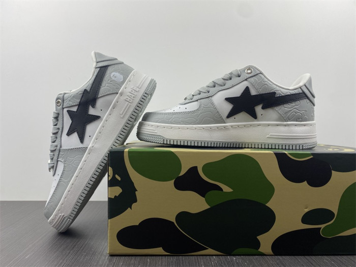a bathing ape bape sta low grey black 1h70191002