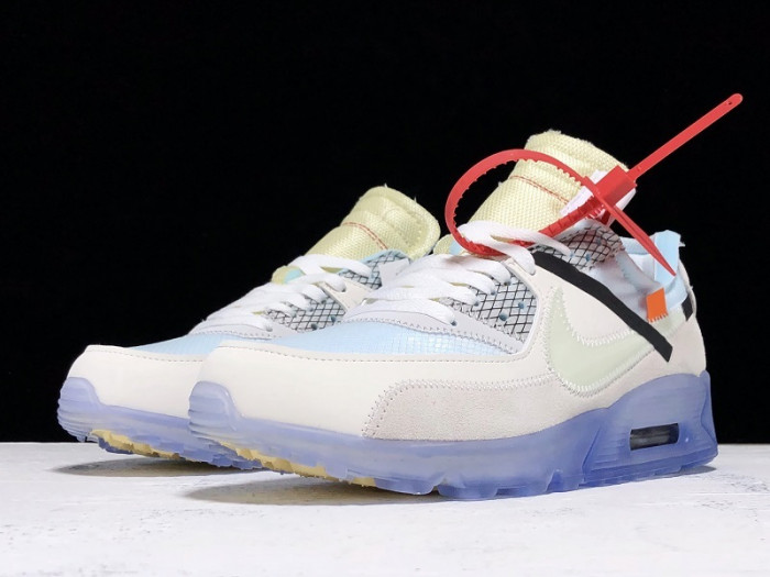 off-white x nike air max 90 am90 the ten 10 sail muslin virgil abloh - aa7293-100