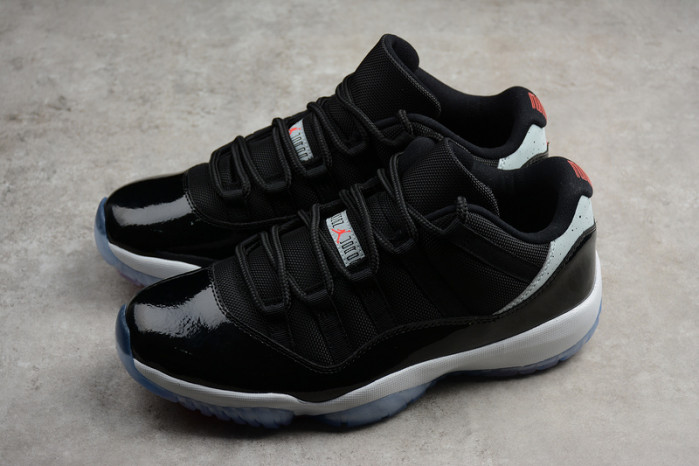 air jordan 11 retro low "infrared 23" black mens 528895-023