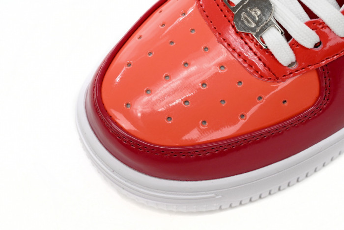 Bape Sta Low White Dark Red Mirror Surface 001FWH201046