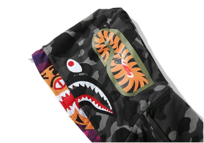 bp442 bape double hoods sweatshirt 100