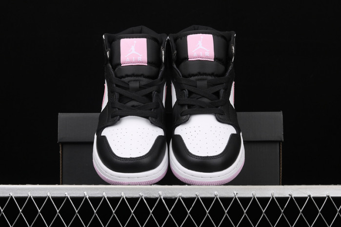 air jordan 1 mid white/light arctic pink-black 555112-103