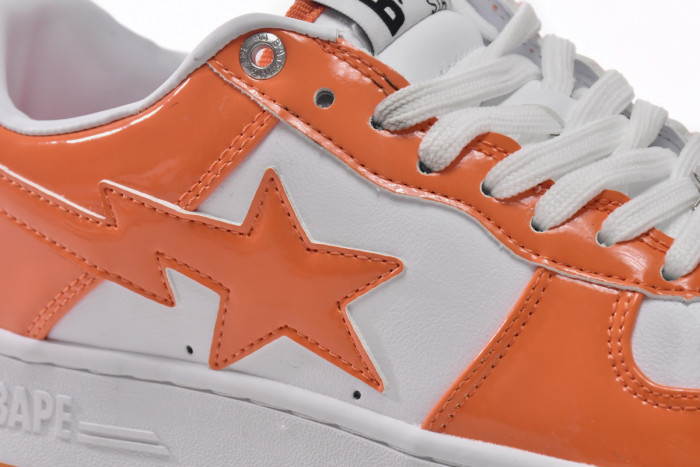 a bathing ape bape sta low white orange 1h70-191-001