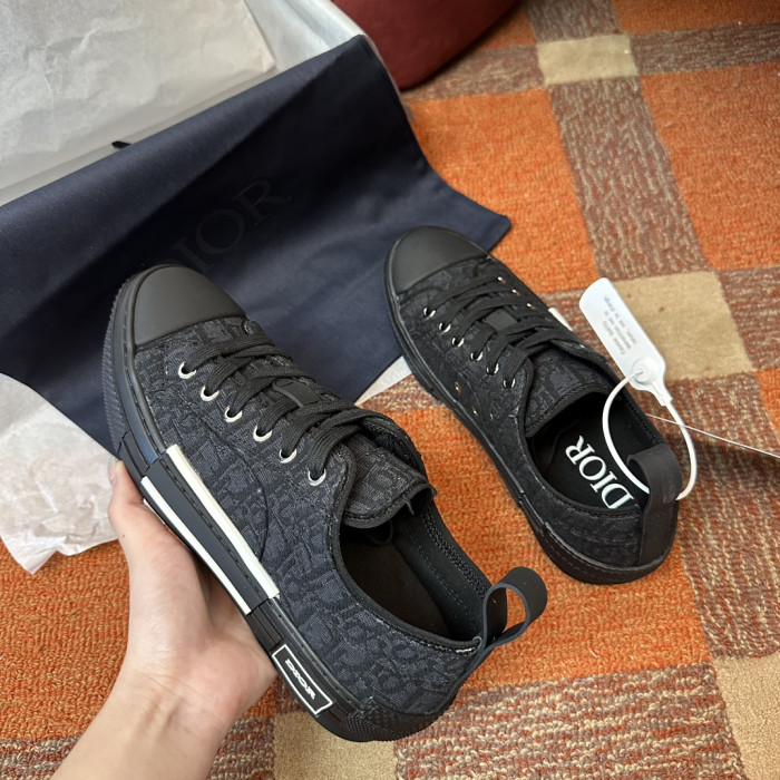 Dior B23 Low Top Canvas Oblique Black D03