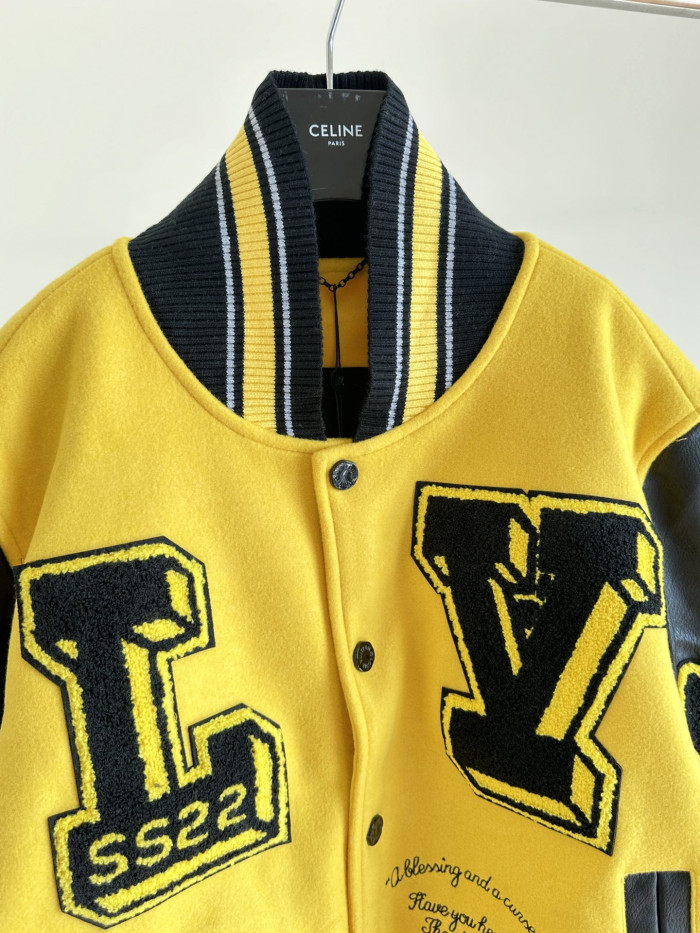 Louis Vuitton Black & Yellow Varsity Jacket