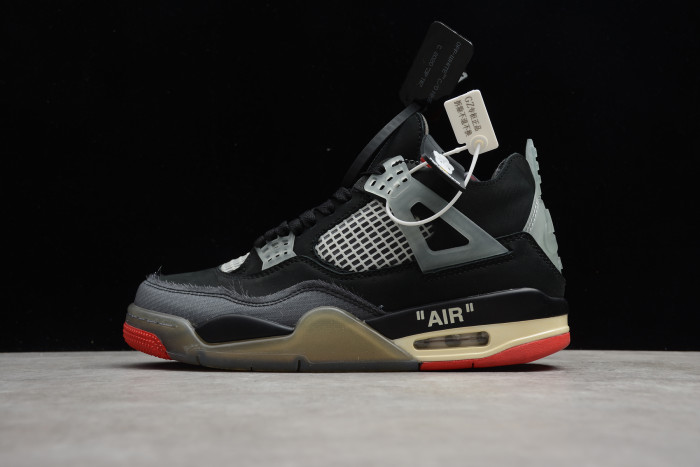off-white x air jordan 4 ''bred'' black/red 2020 cv9388-001