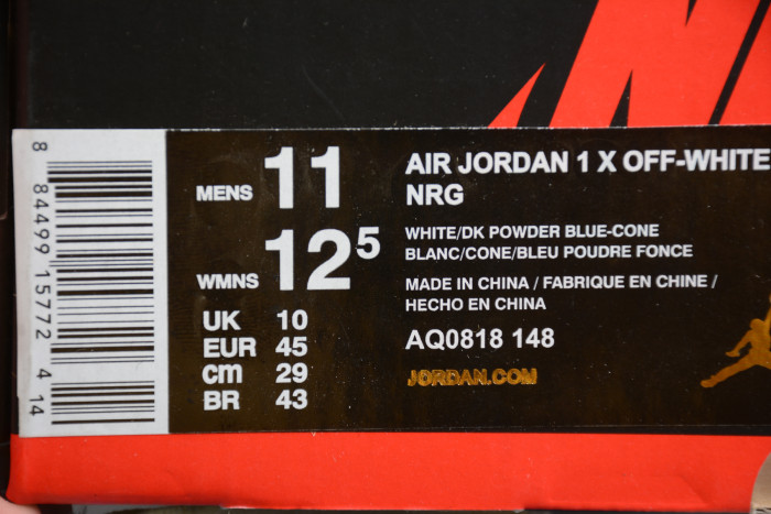 off-white air jordan 1 powder blue unc - aq0818-148