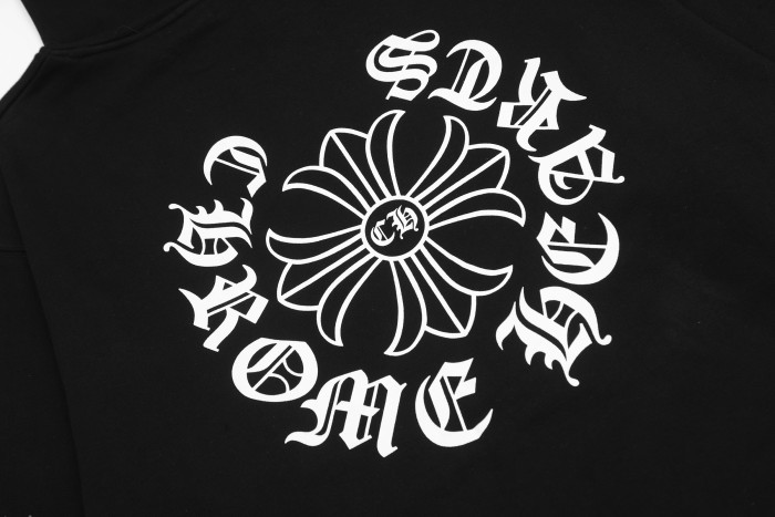 Ch*0me He**ts horseshoe floral zip up hoodie ke810